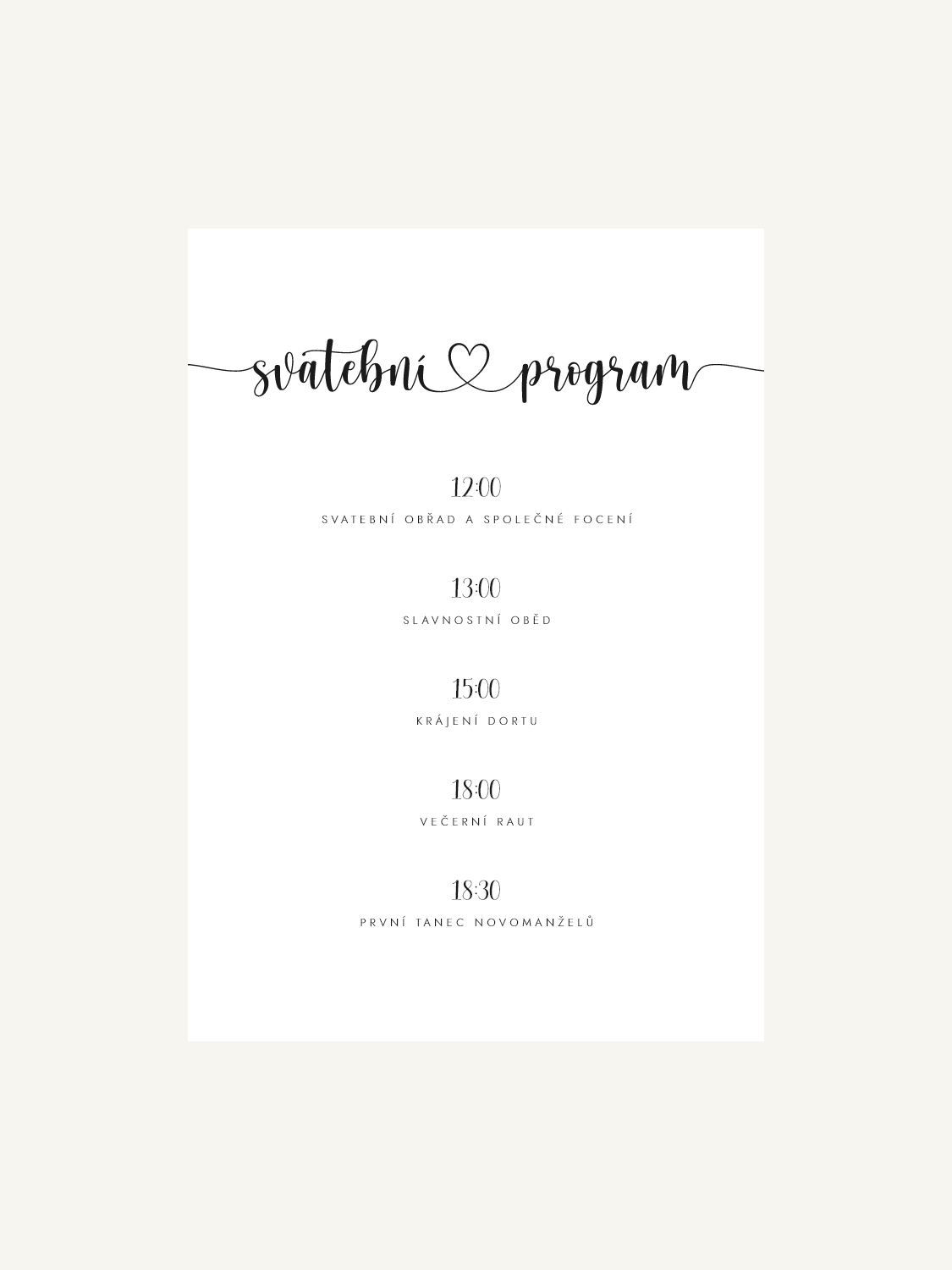 Svatební program - A6